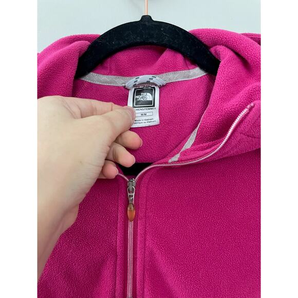 The North Face Barbie Hot Pink Outdoorsy Lounge Fleece 1/4th Zip Hoodie Jacket M - Picture 7 of 10